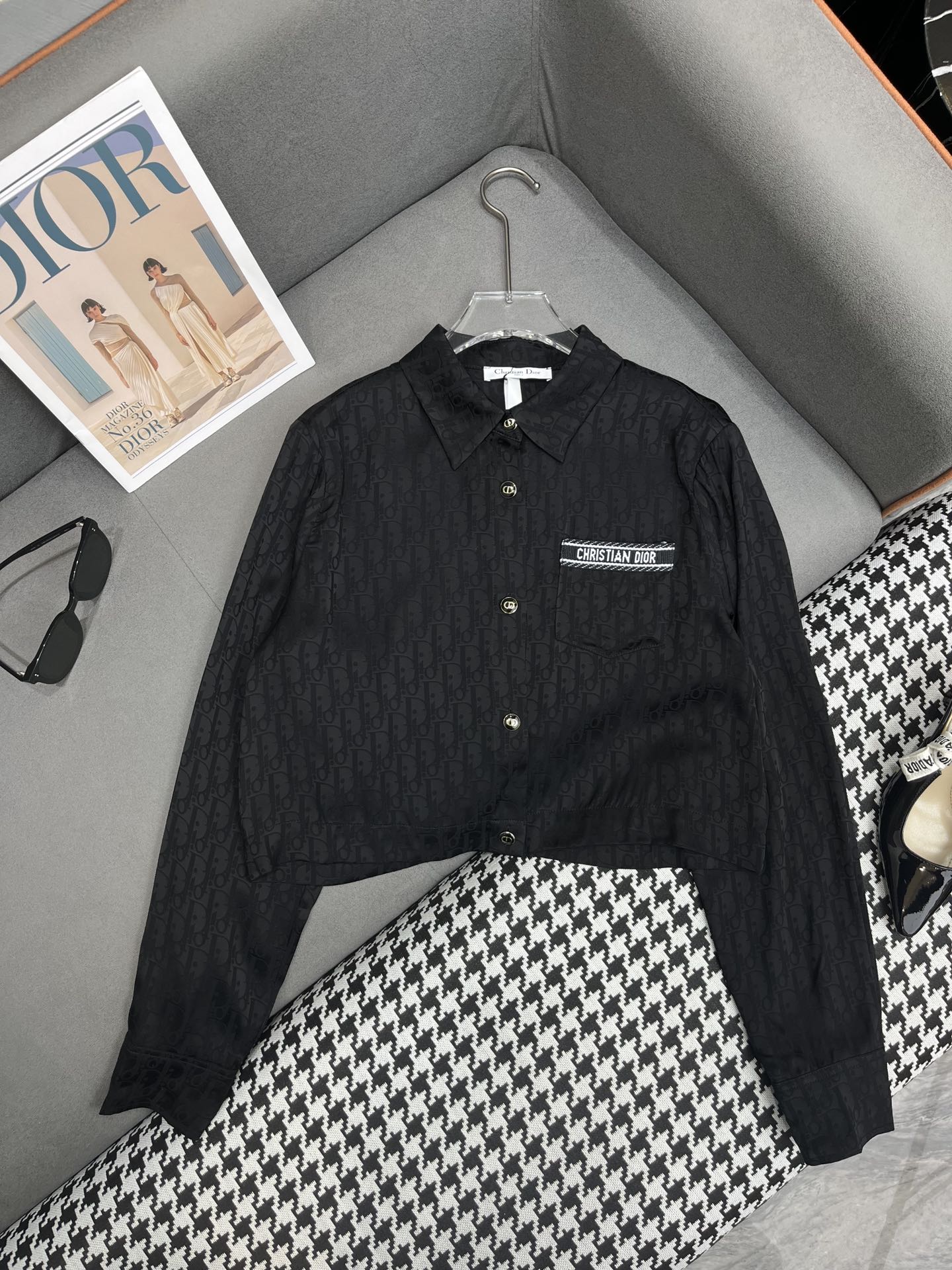 Новая рубашка с длинными рукавами Dior 2403-24ss весна/лето - черная