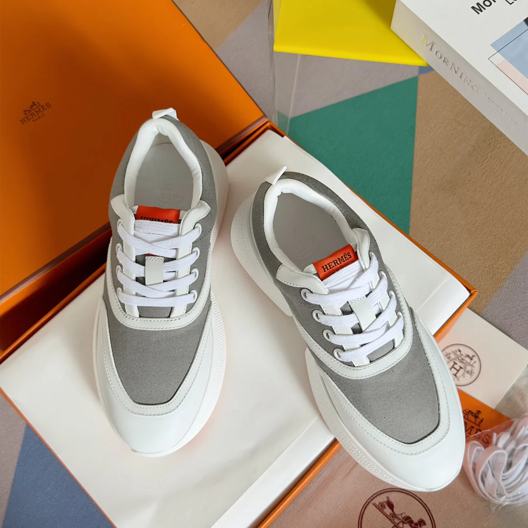 Кроссовки Hermes Giga Series Casual, унисекс, серые, новая модель 2023 года.