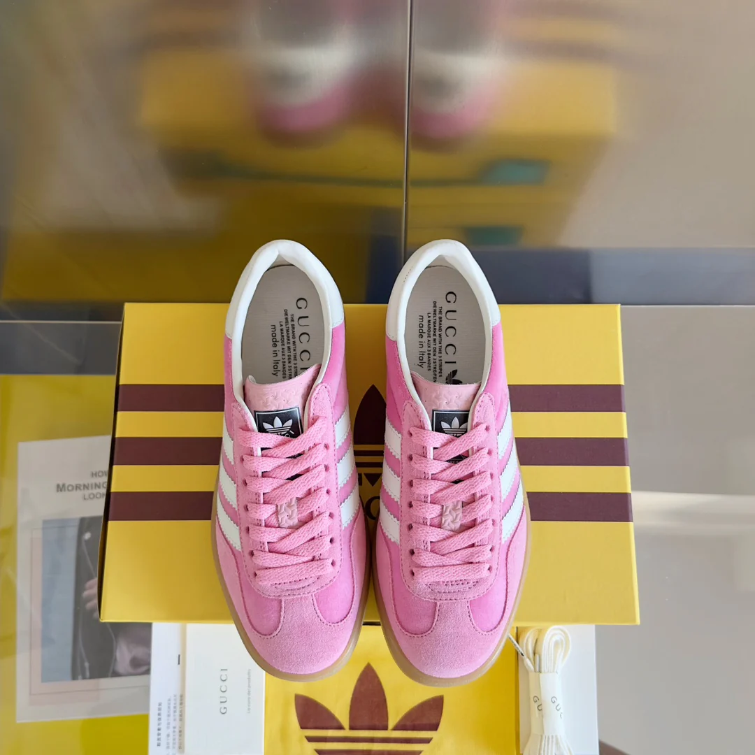 Скейтбордистские кроссовки Gucci 2024 - розовые