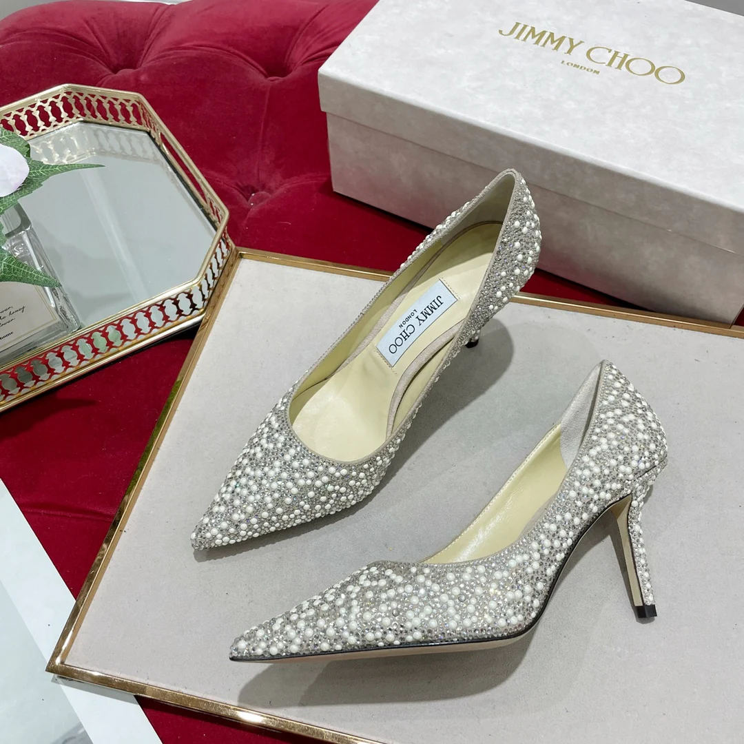 Джимми - Перламутровое лицо - Туфли на высоком каблуке с острым носком