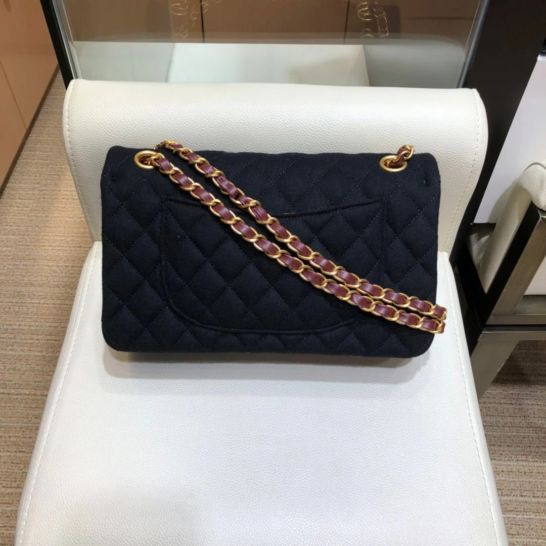 Chanel - Значок с морской тематикой - Сумка CF - Черная - 25 см