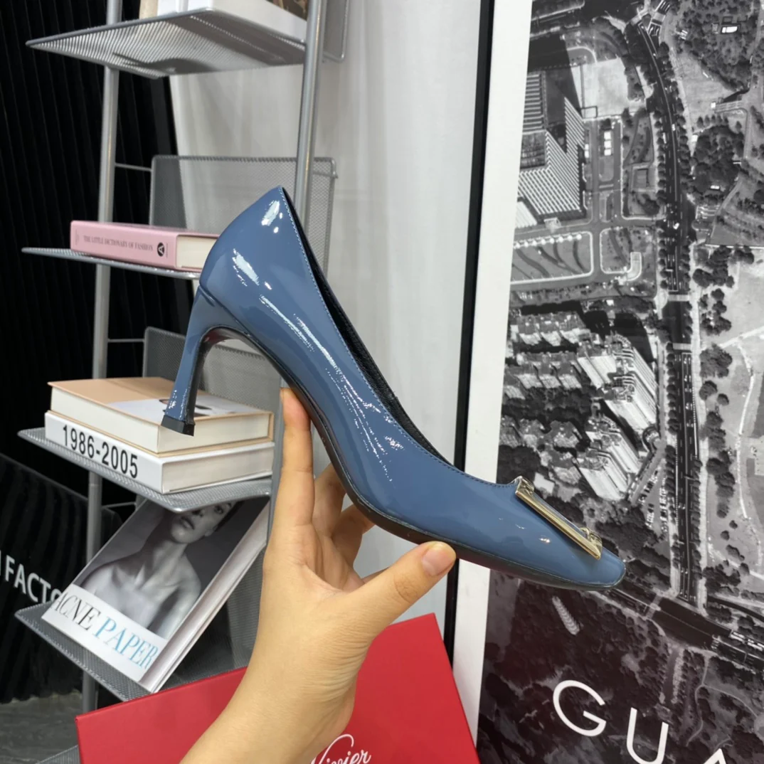 Каблук-банан RV-7-5 см - Туманно-голубой