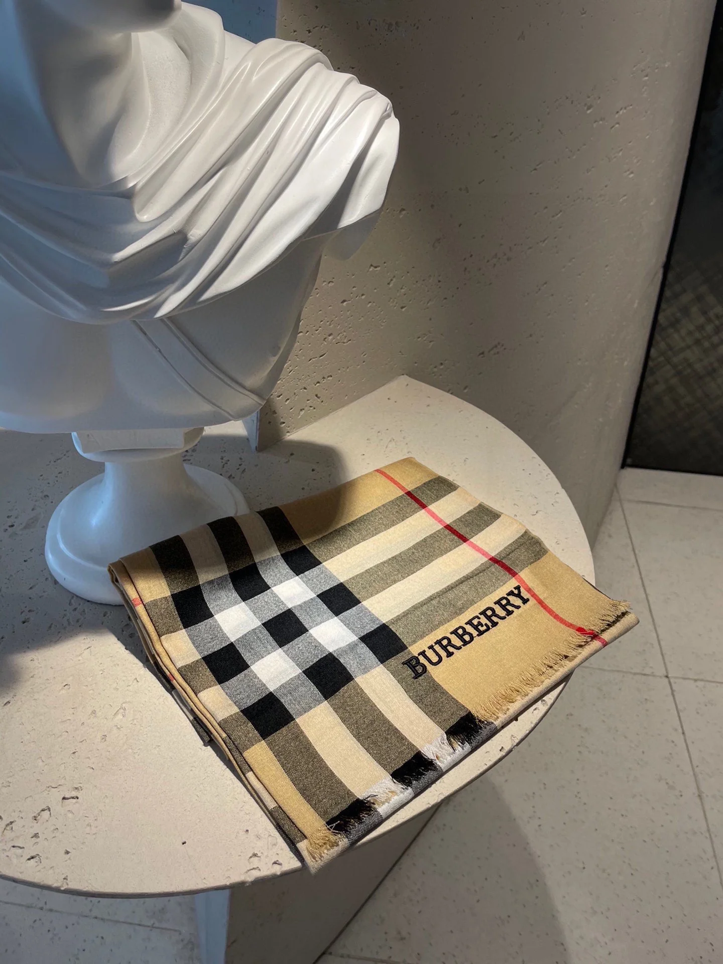 Классический клетчатый шарф Burberry с буквами - 80-190 см - Кашемир Кашмир Хайленд