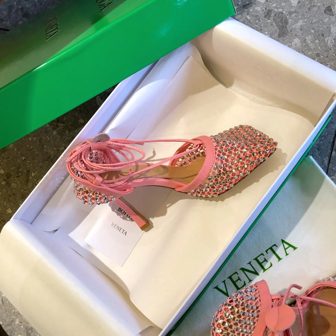 BV - Туфли-лодочки на шпильке с квадратным носком - Розовые