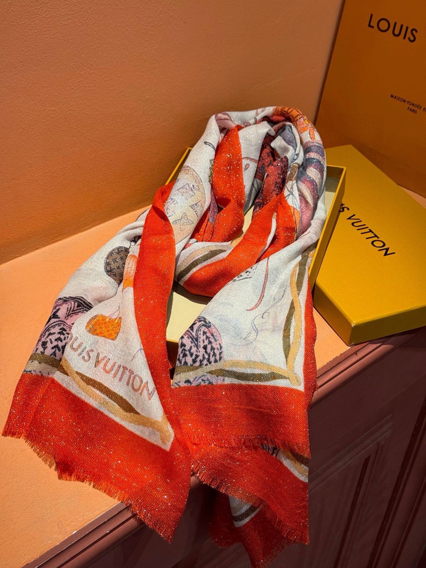 LV-2024-Длинный шарф с изображением воздушного шара-100-200