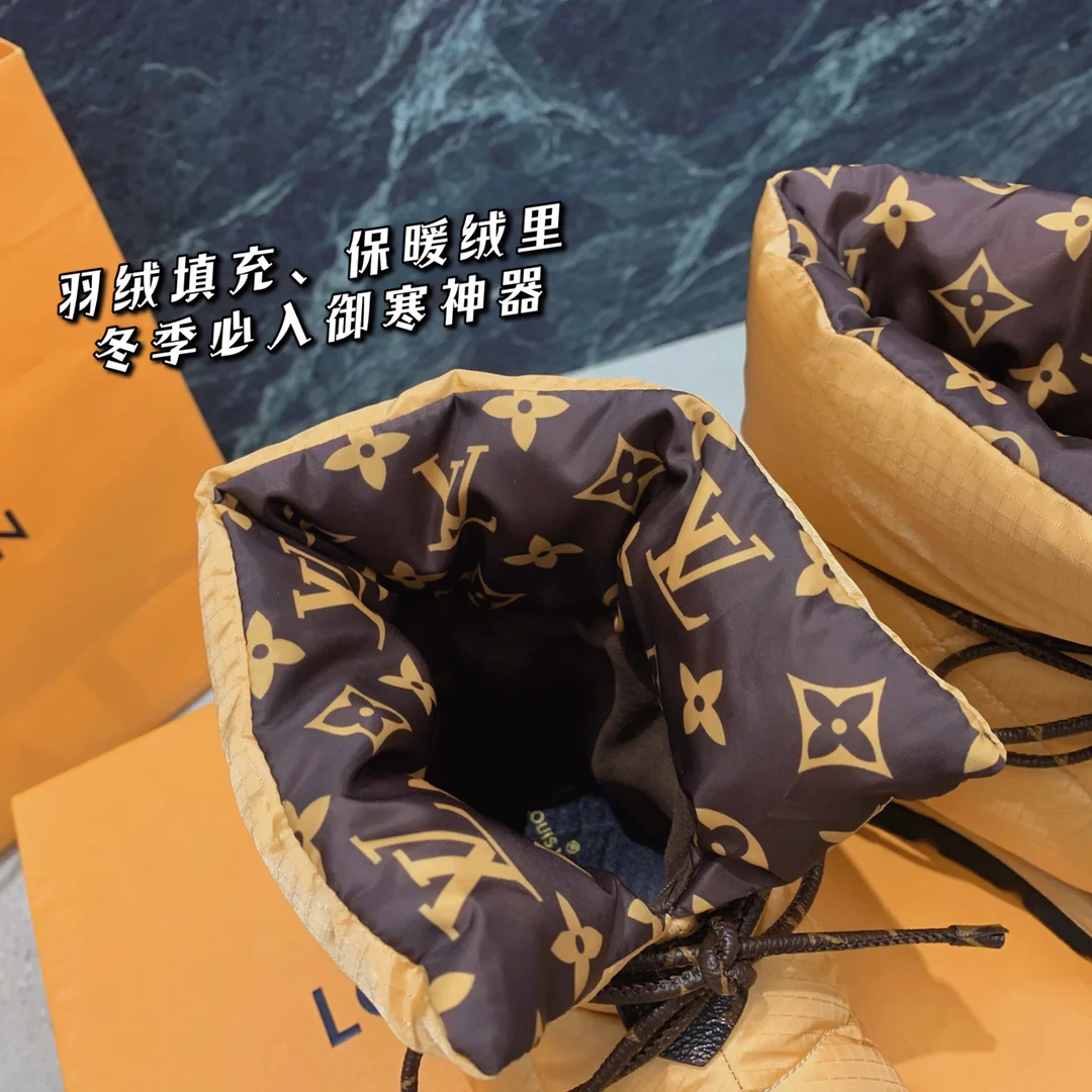 Снежные ботинки LV - коричневые