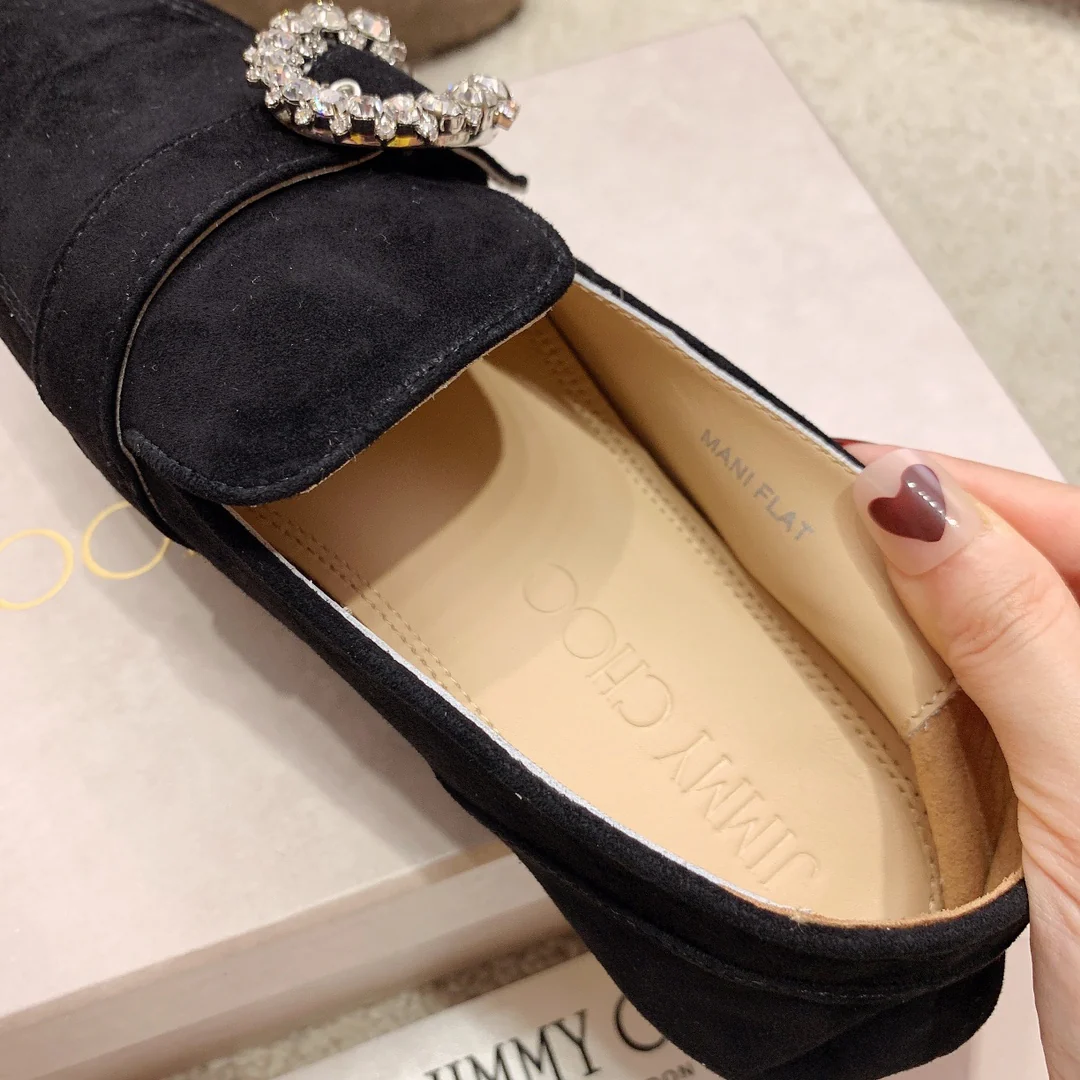 Лоферы Jimmy Sparkling Crystal - черные