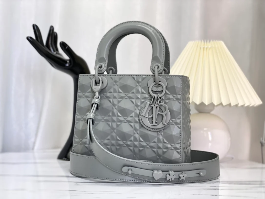 Dior Lady Dior MyABC Матовая кожа Серый Маленький
