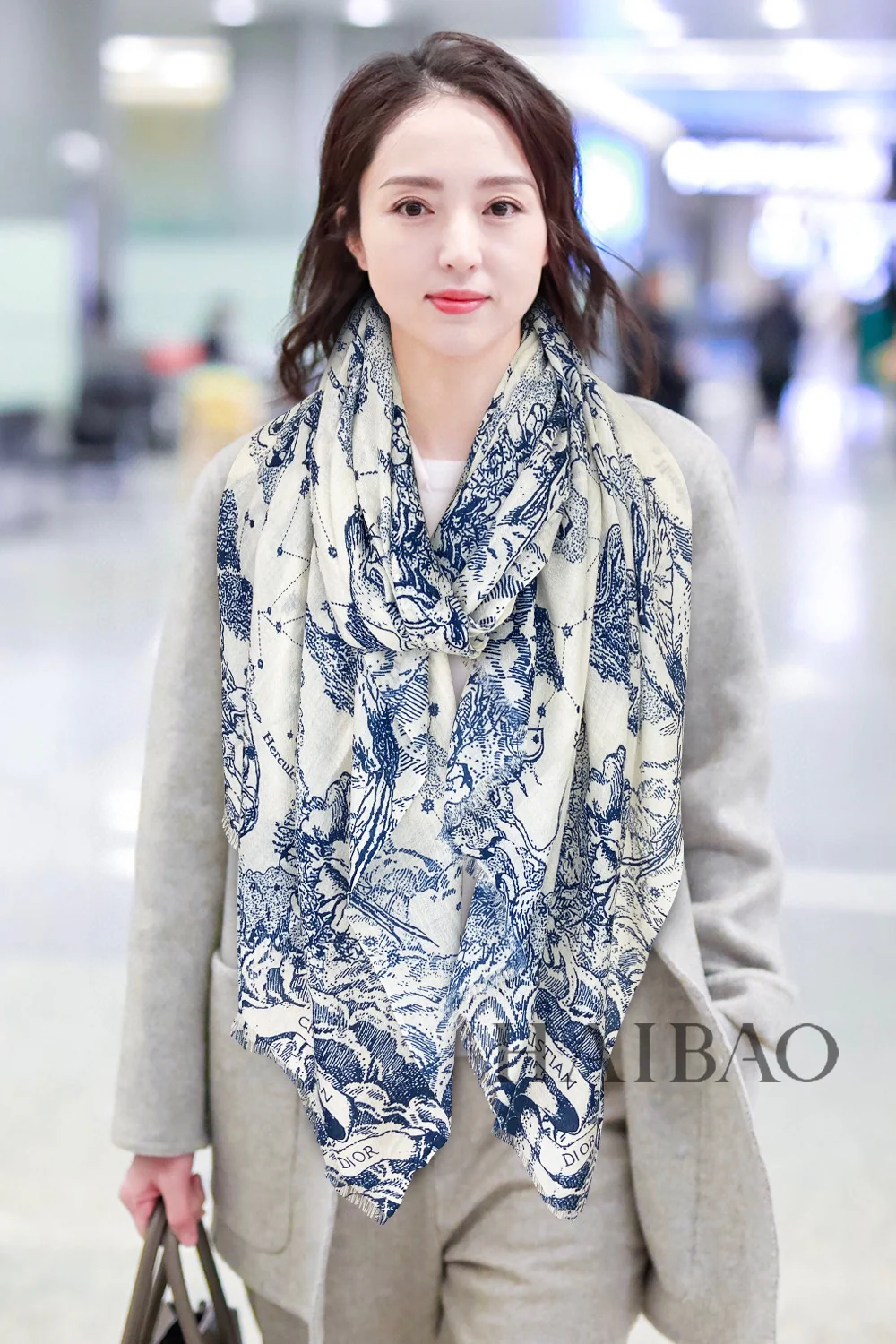 Длинный шарф Dior с принтом ?Зодиак? - 110 см - 200 см - 100% кашемир - 1 шт.