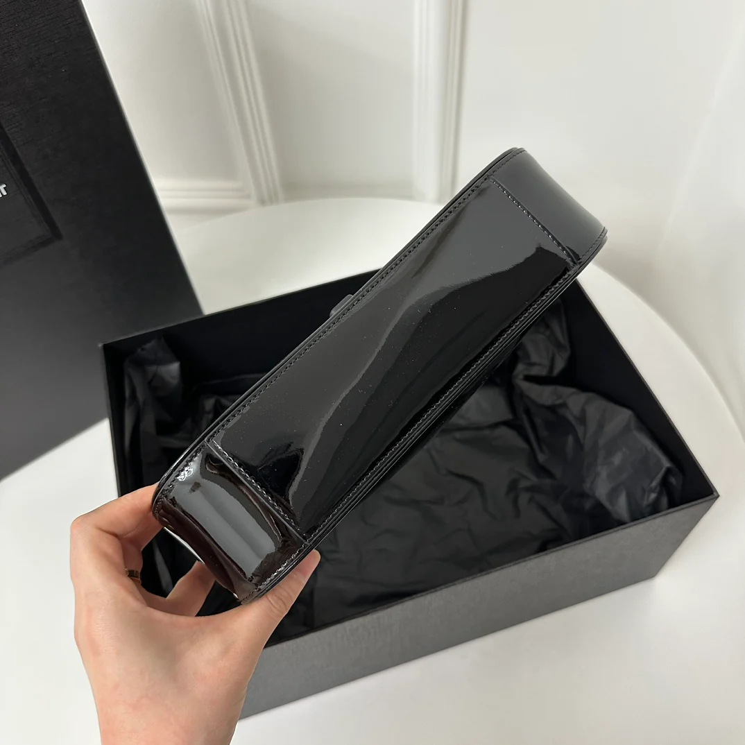 Кожаная сумка через плечо YSL-le-5-a-7 - Серая - 1