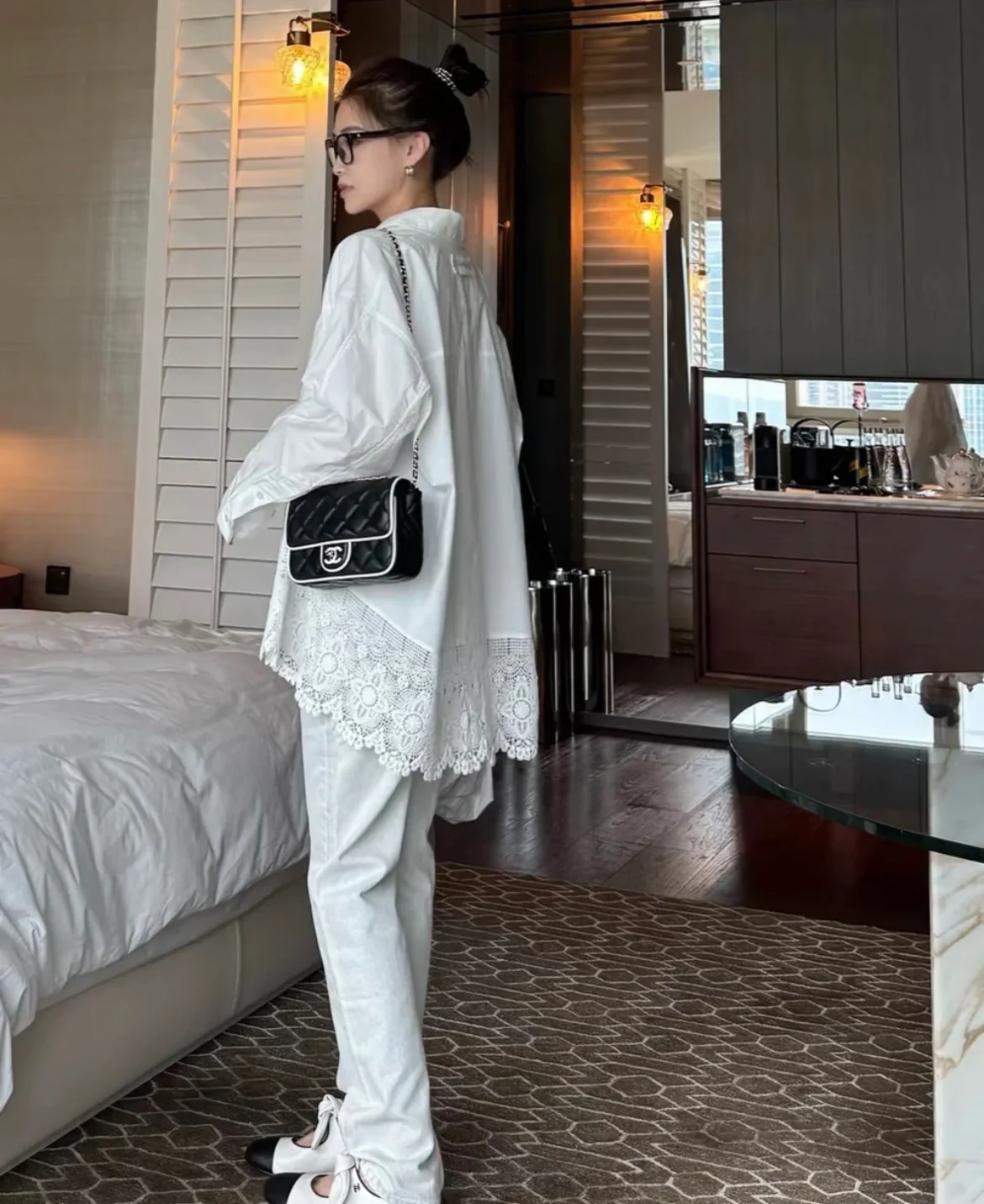 Chanel 25p Panda Square Fat Man Black