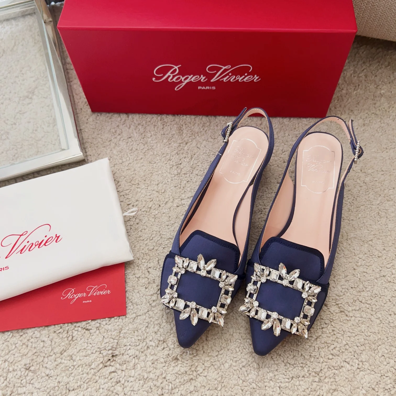 Обувь RV Shoes - Серия Versailles Garden - Сандалии с бриллиантовой пряжкой - Синие