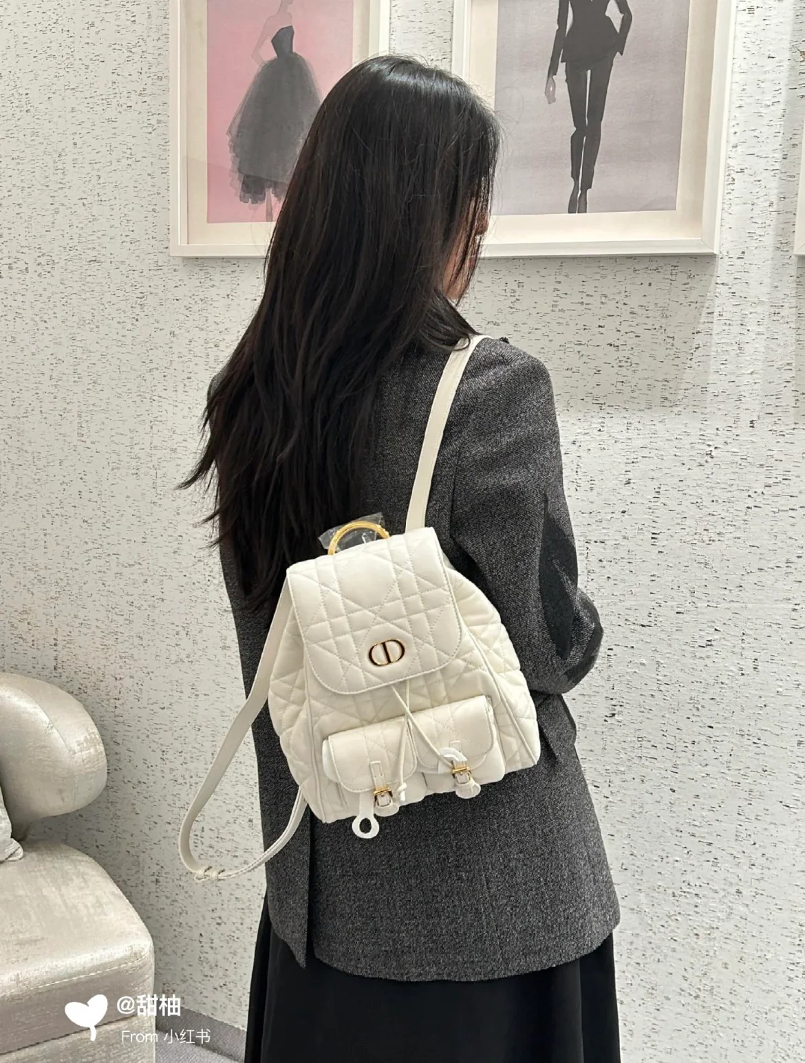 Рюкзак Dior-caro - абрикосовый