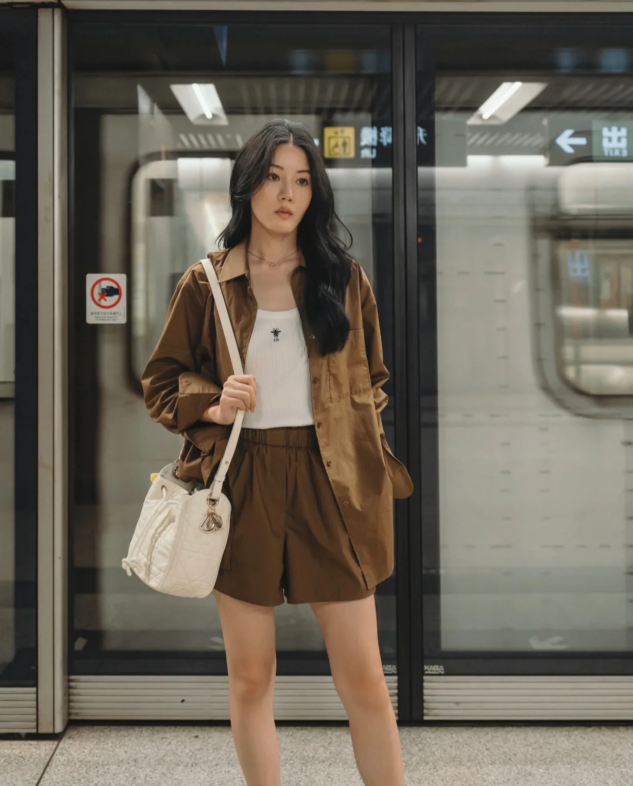 Сумка-ведро Dior Motion - Маленькая - Белая