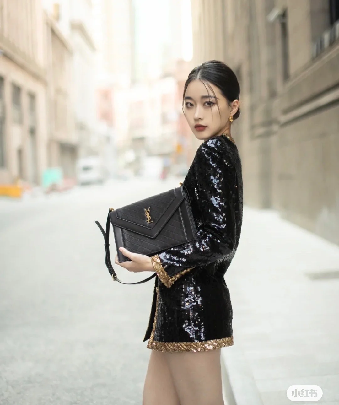 Большая сумка-конверт из овечьей кожи YSL-gaby - 1 шт.