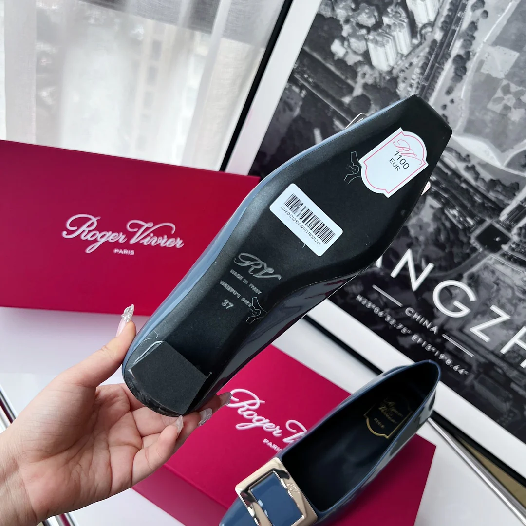 Туфли RV - классические туфли на высоком каблуке - 4-5 см - туманно-голубой