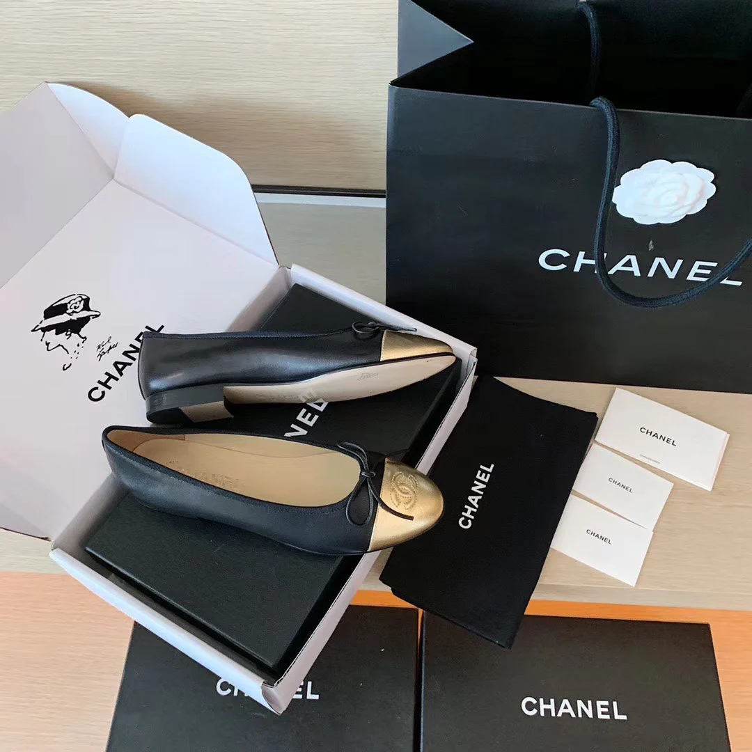 Chanel - Классические балетки - Золотистые