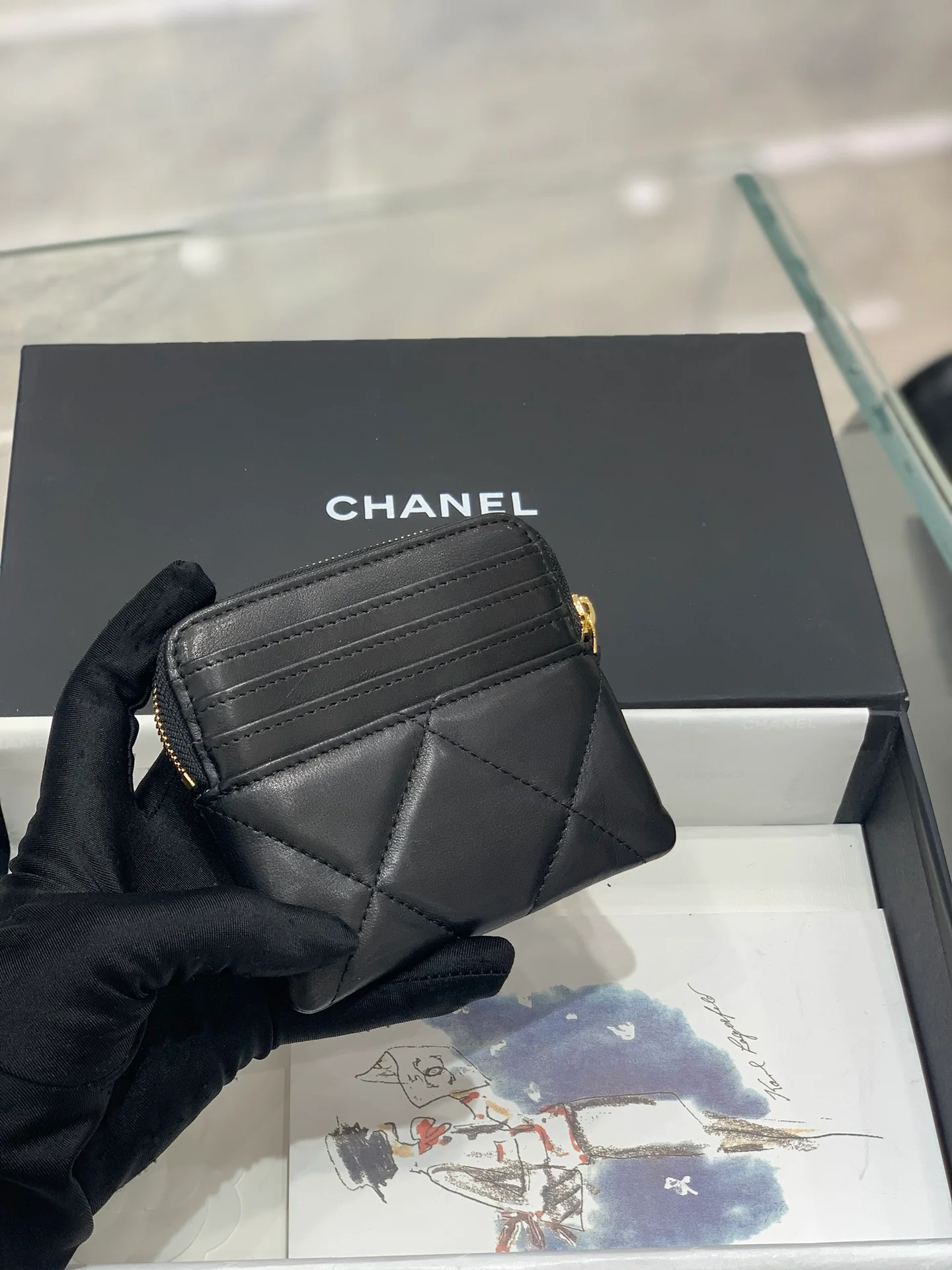 Кошелек Chanel 19 Series - Toast на молнии - черный