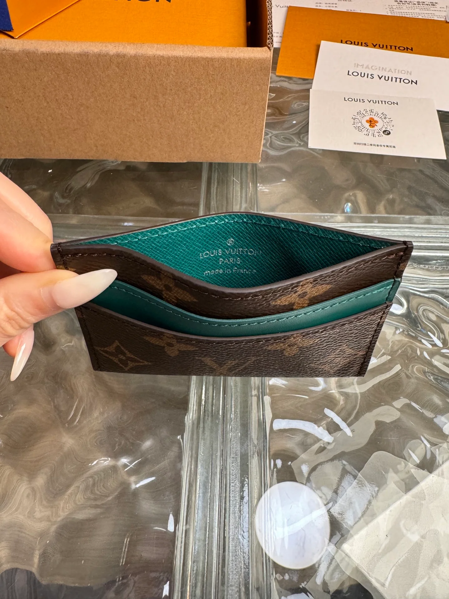 LV-m12839-monogram-macassar держатель для карт темно-зеленый