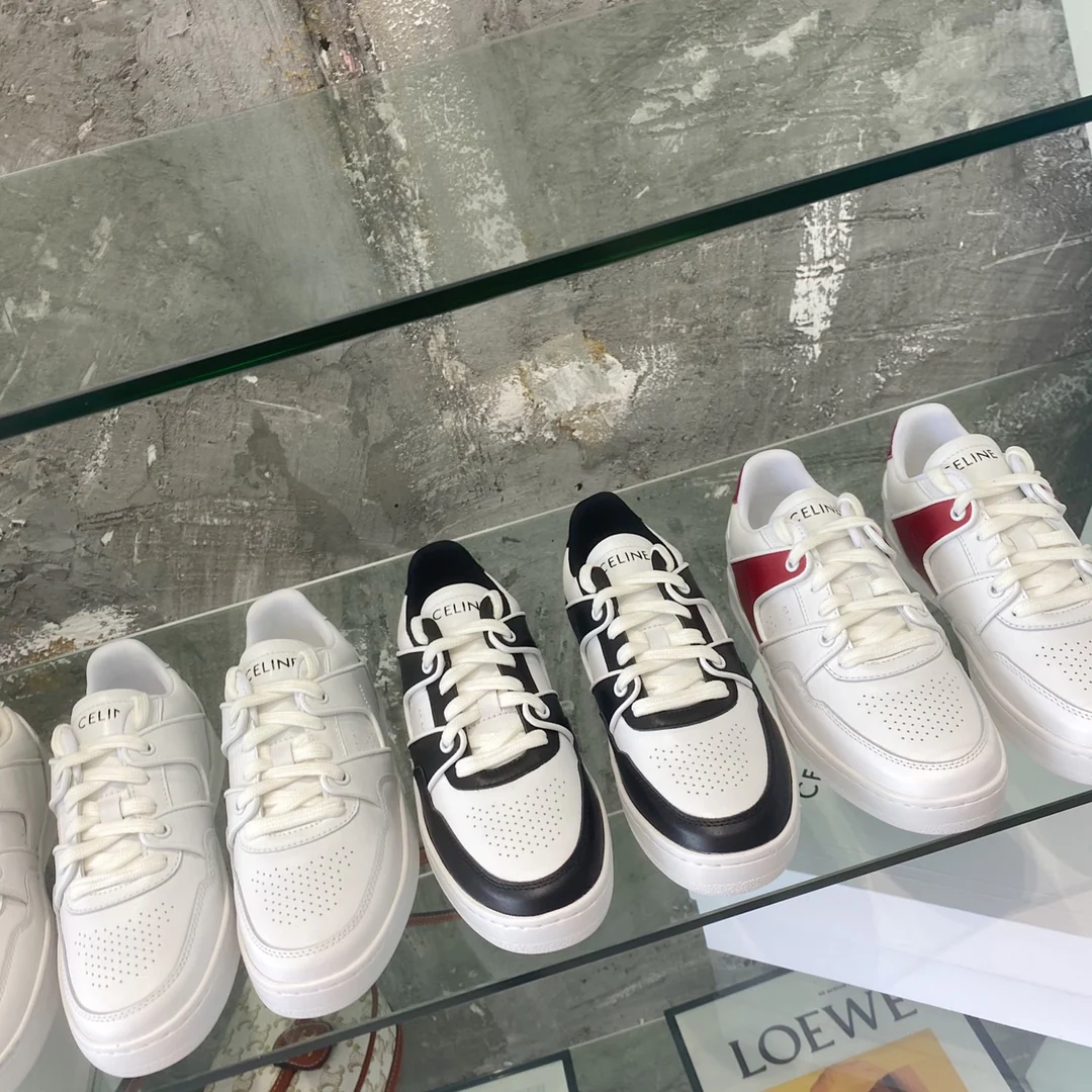 Новинка 2022 года от Celine - Белые кроссовки/Повседневная обувь - Унисекс - Черные