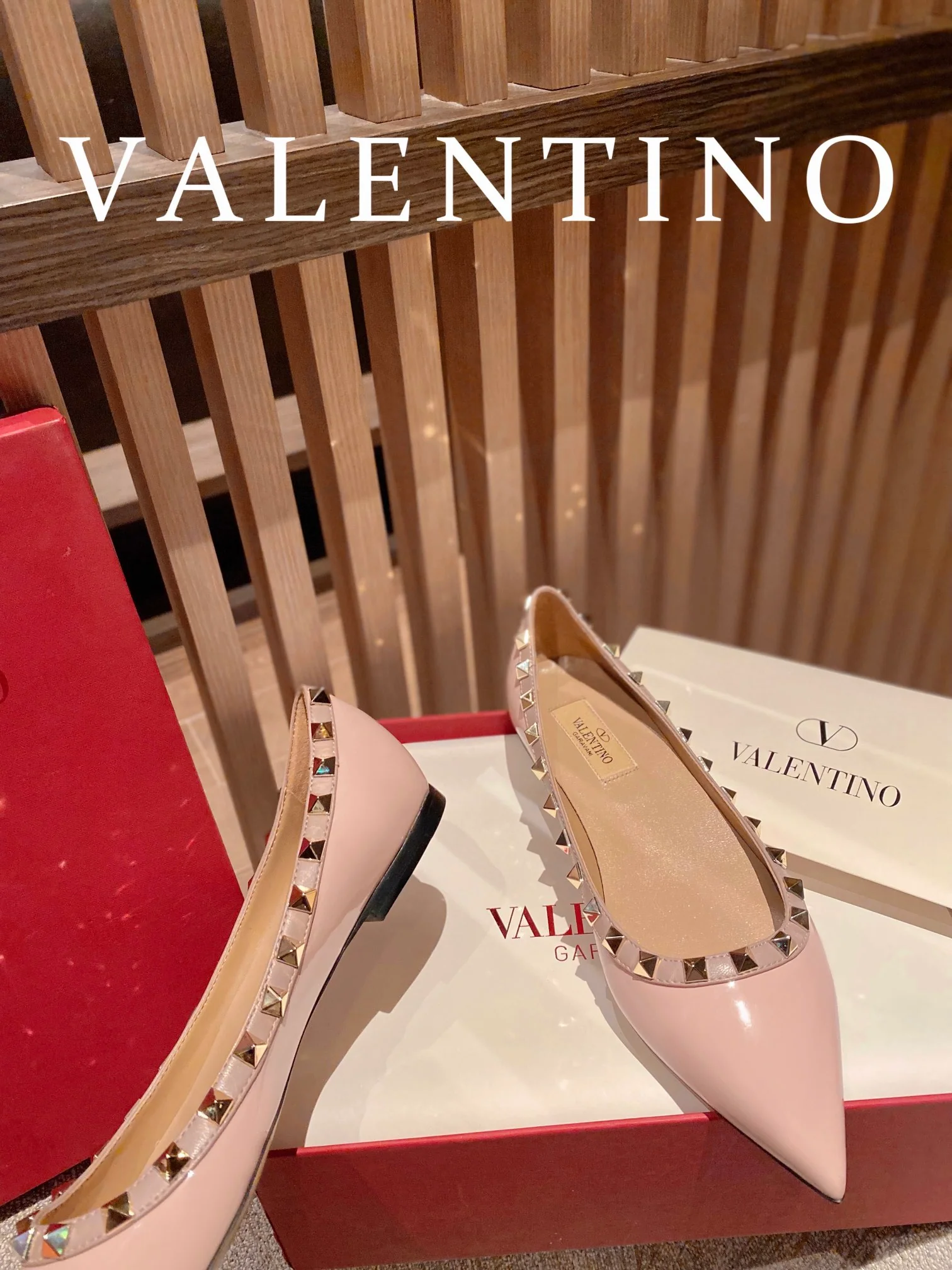Классические балетки Valentino - розовые