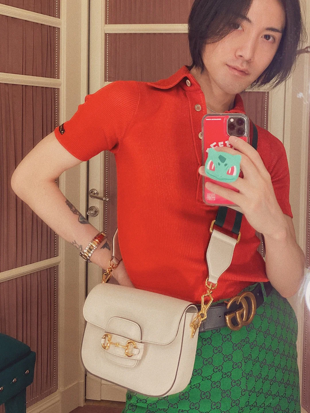 Сумка-седло Gucci 1955 из натуральной кожи с пряжкой в ??виде подковы