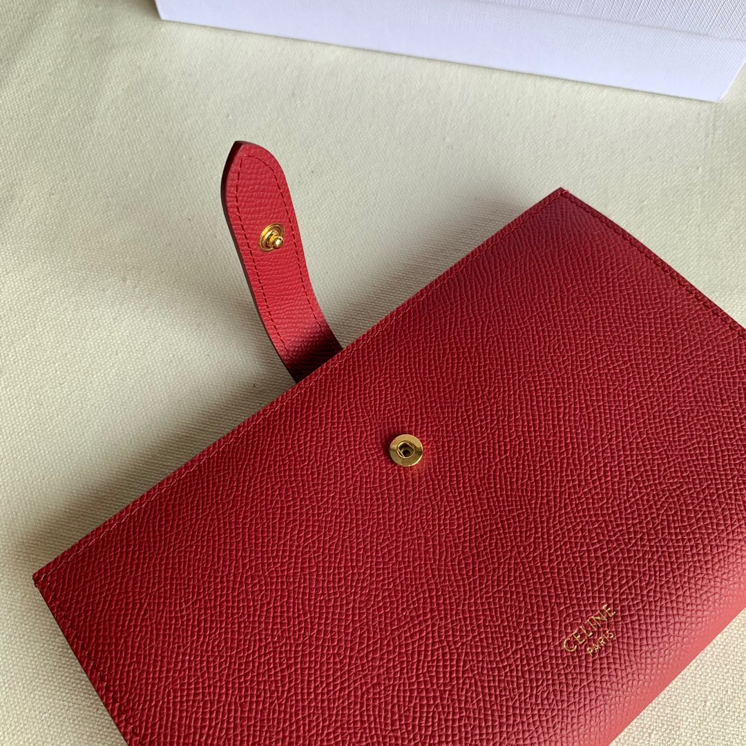 Длинный кошелек Celine - Кошелек с ремешком из крупнозернистой телячьей кожи - 2 шт.