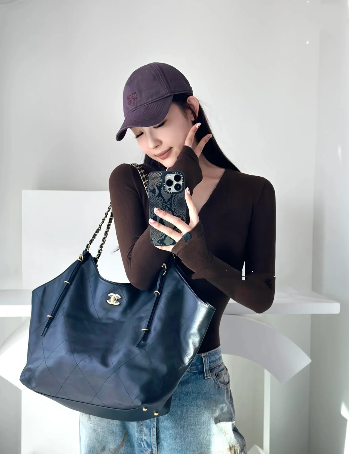 Большая сумка-шоппер 25s - черная