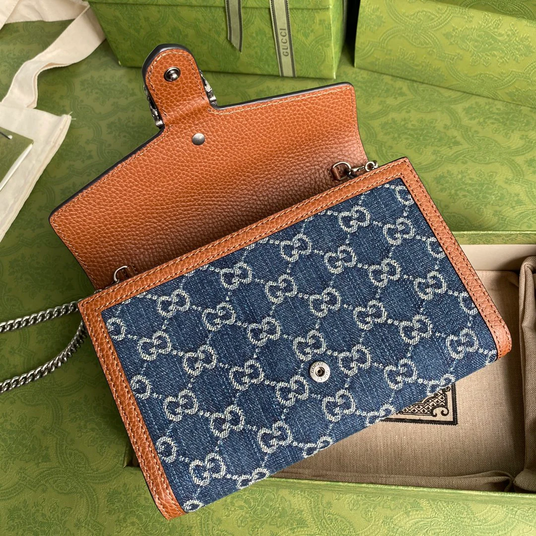 Gucci-经典酒神包-牛仔丹宁系列