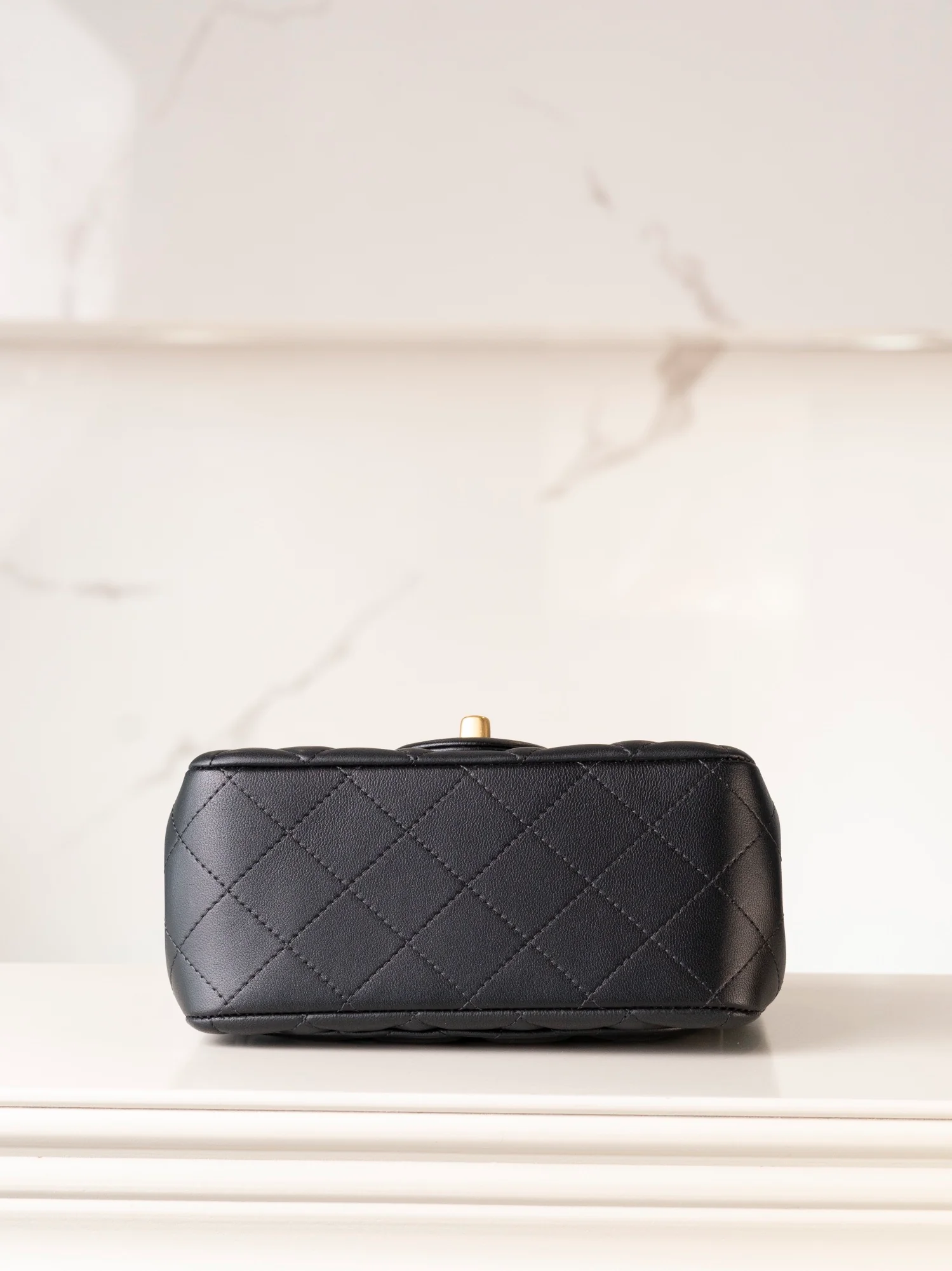 Chanel 24k Gold Globe Square Black Gold