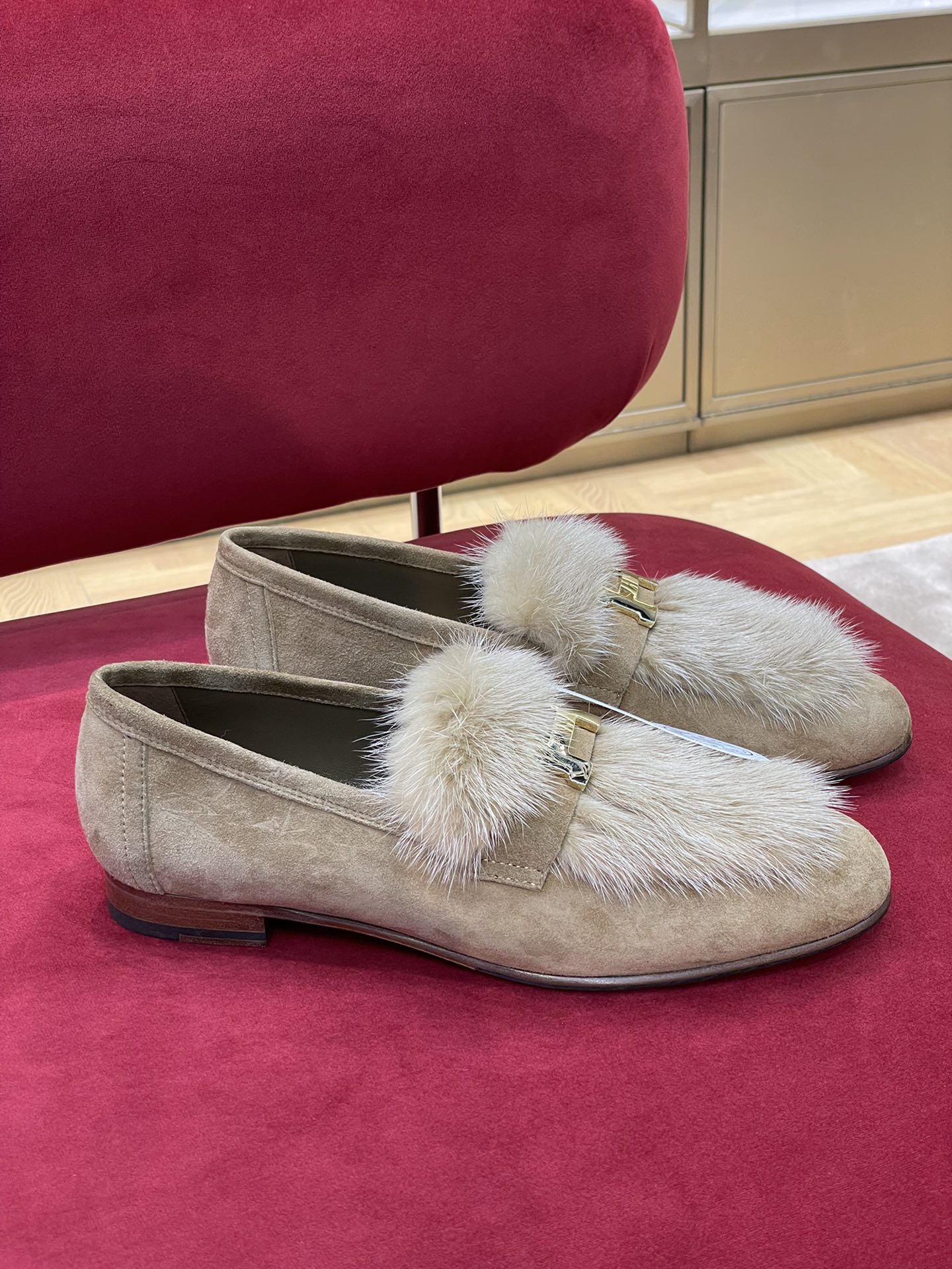 Классические лоферы Hermes из норки - 1