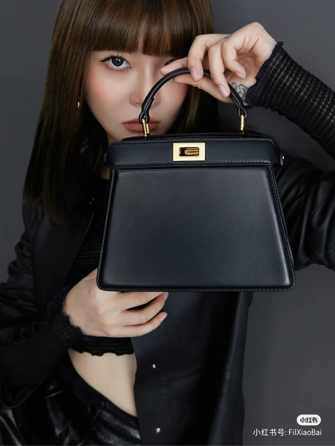 Fendi Peekaboo i See U Small Black Top Image