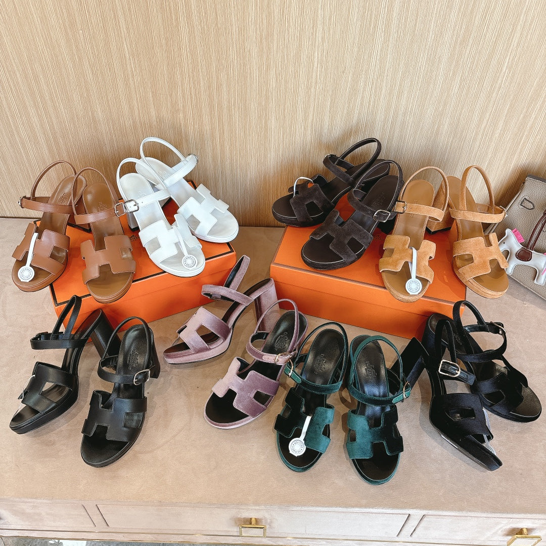 Модные сандалии Hermes 2024 из натуральной кожи - изображение из коллекции