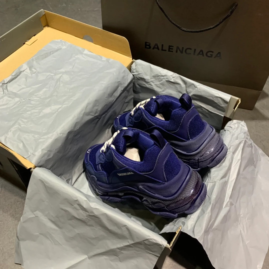 Li Shi - Dad Shoes - Air Cushion Sole - Blue-Purple