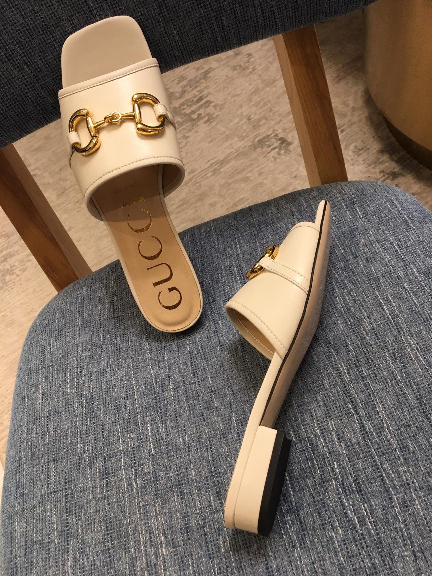 Gucci - Металлическая цепочка - Квадратный носок - Тапочки