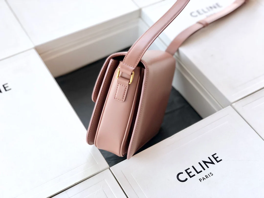 Celine Triomphe Medium Calfkin Rose Pink