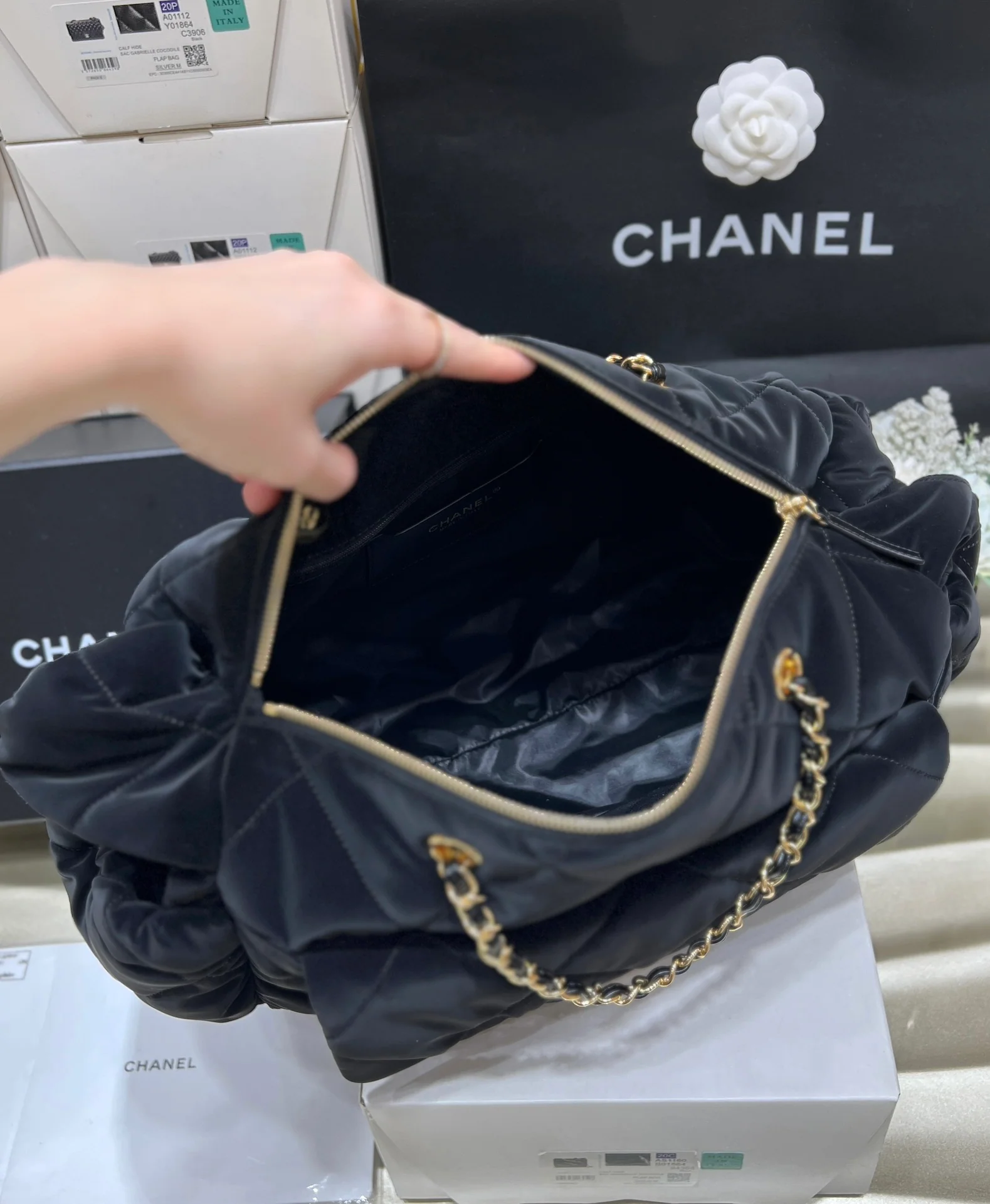 Большая лыжная сумка Chanel 24ncoconeige - черная