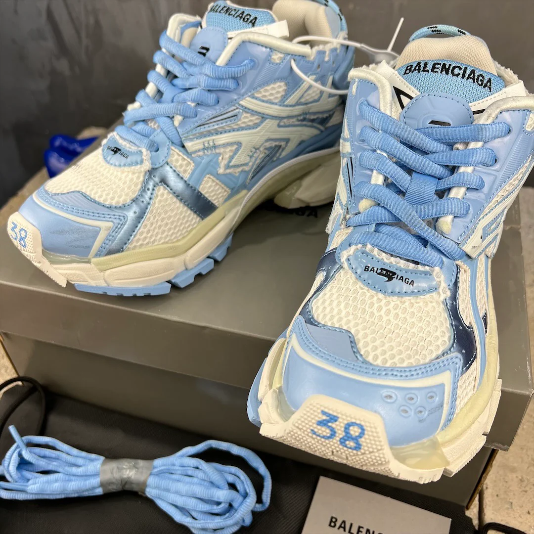 Кроссовки Balenciaga Runner - унисекс - бело-синие