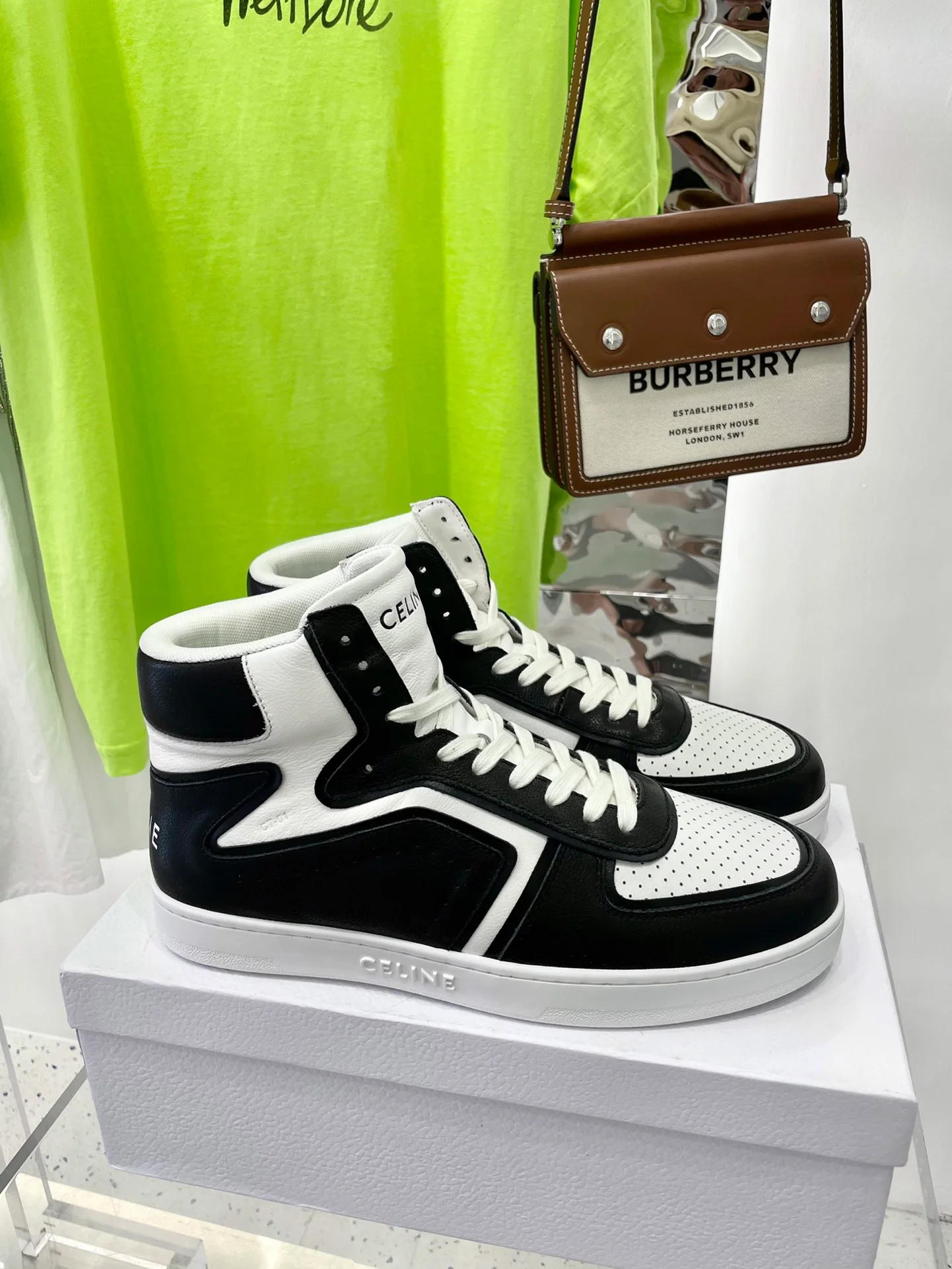 Обувь Celine - Celine - Парный стиль - Высокие кеды - Повседневная обувь - Черно-белая