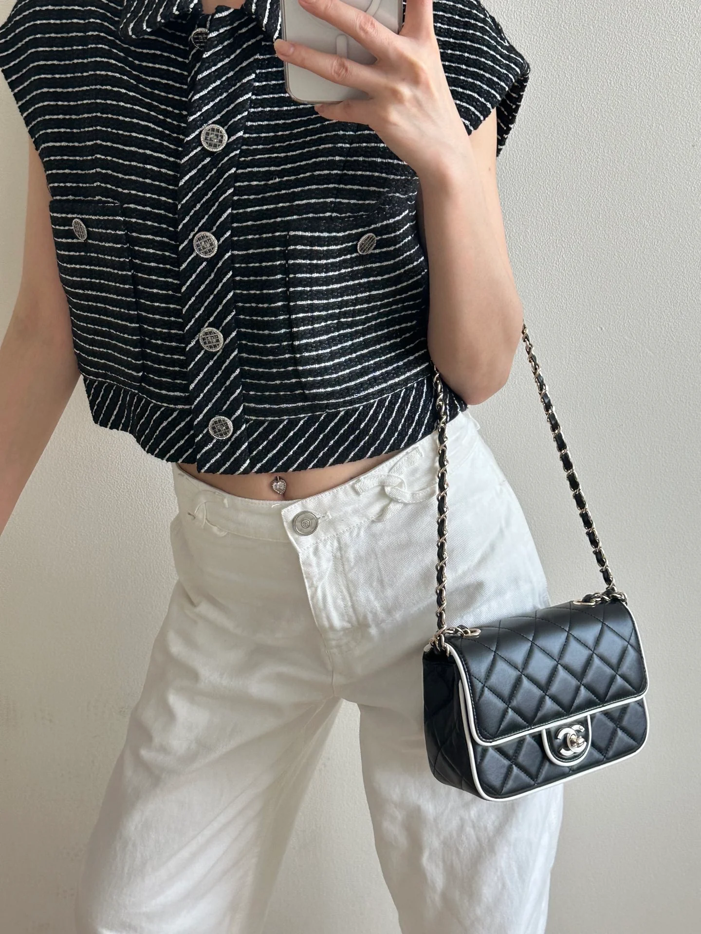 Chanel 25p Panda Square Fat Man Black