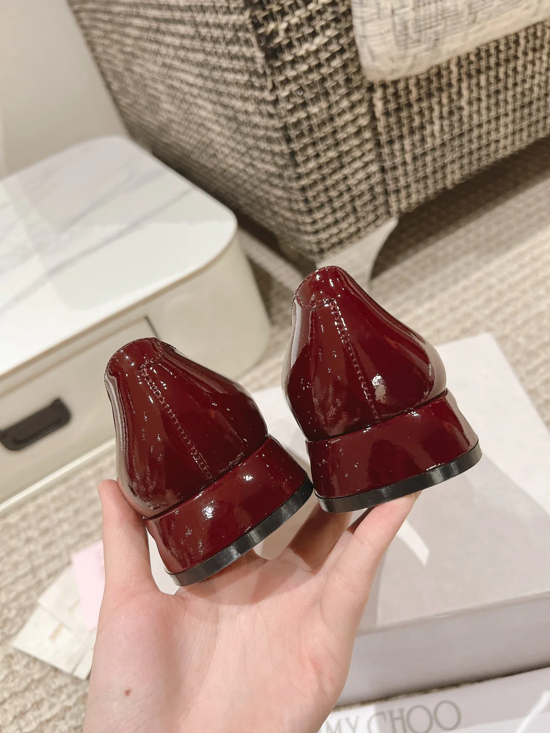 Туфли Jimmy Flat Toe - бордовые