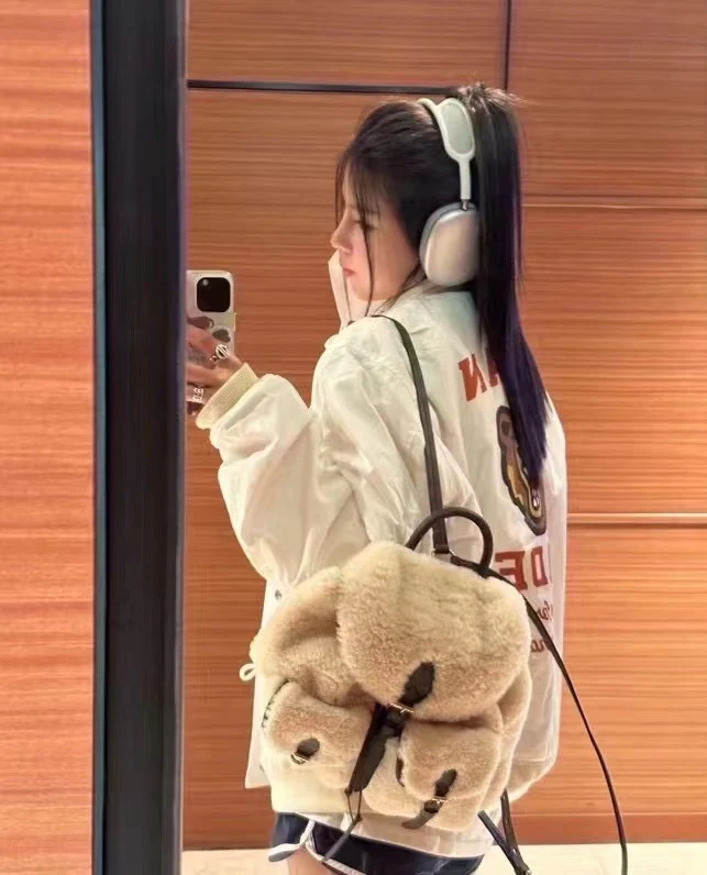 m23384-LV-Рюкзак из шерсти для лыжного сезона, белый