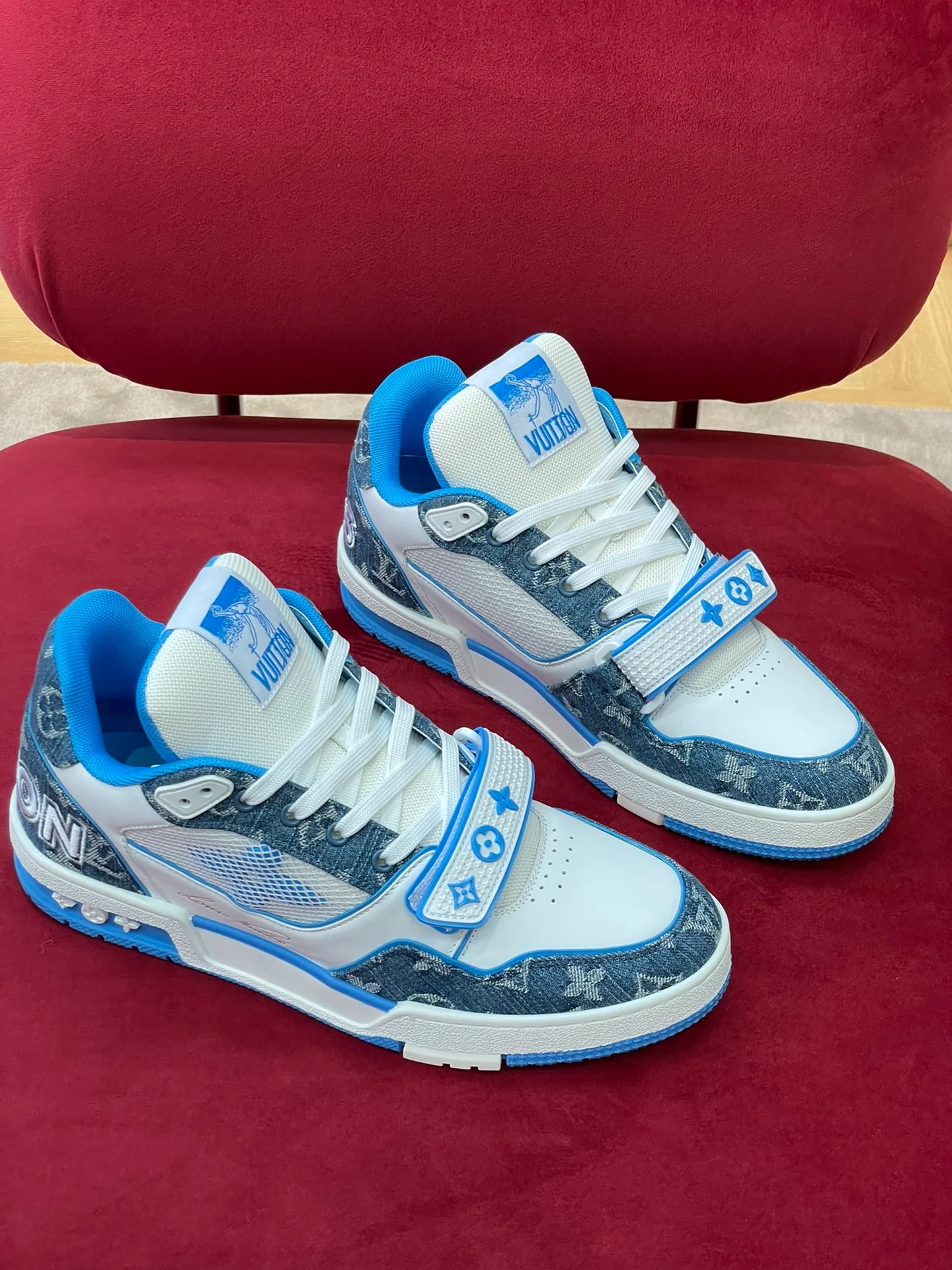 Кроссовки LV Trainer Series - Спортивная обувь - Унисекс - Бело-синие - 1