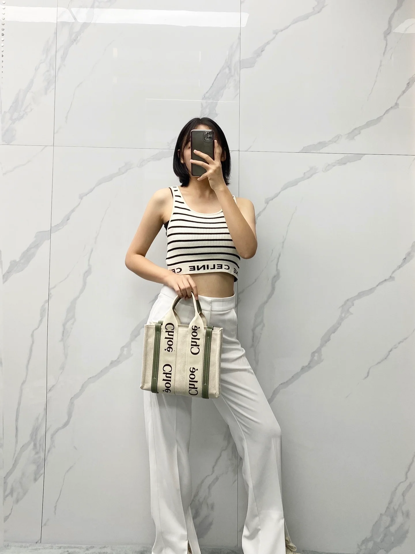 Сумка-тоут Chloe Woody - Маленькая - Зеленая