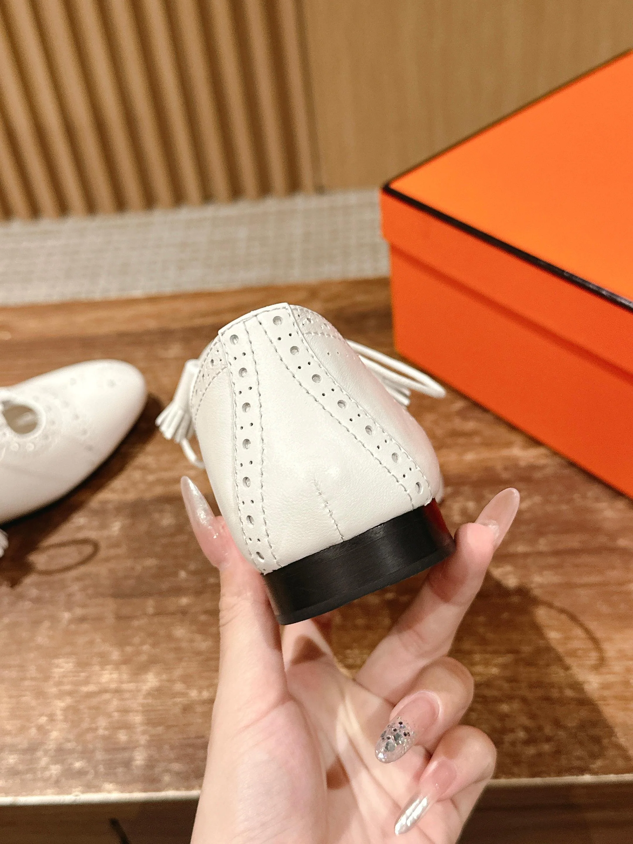 Hermes - Перфорированные балетки - Белые