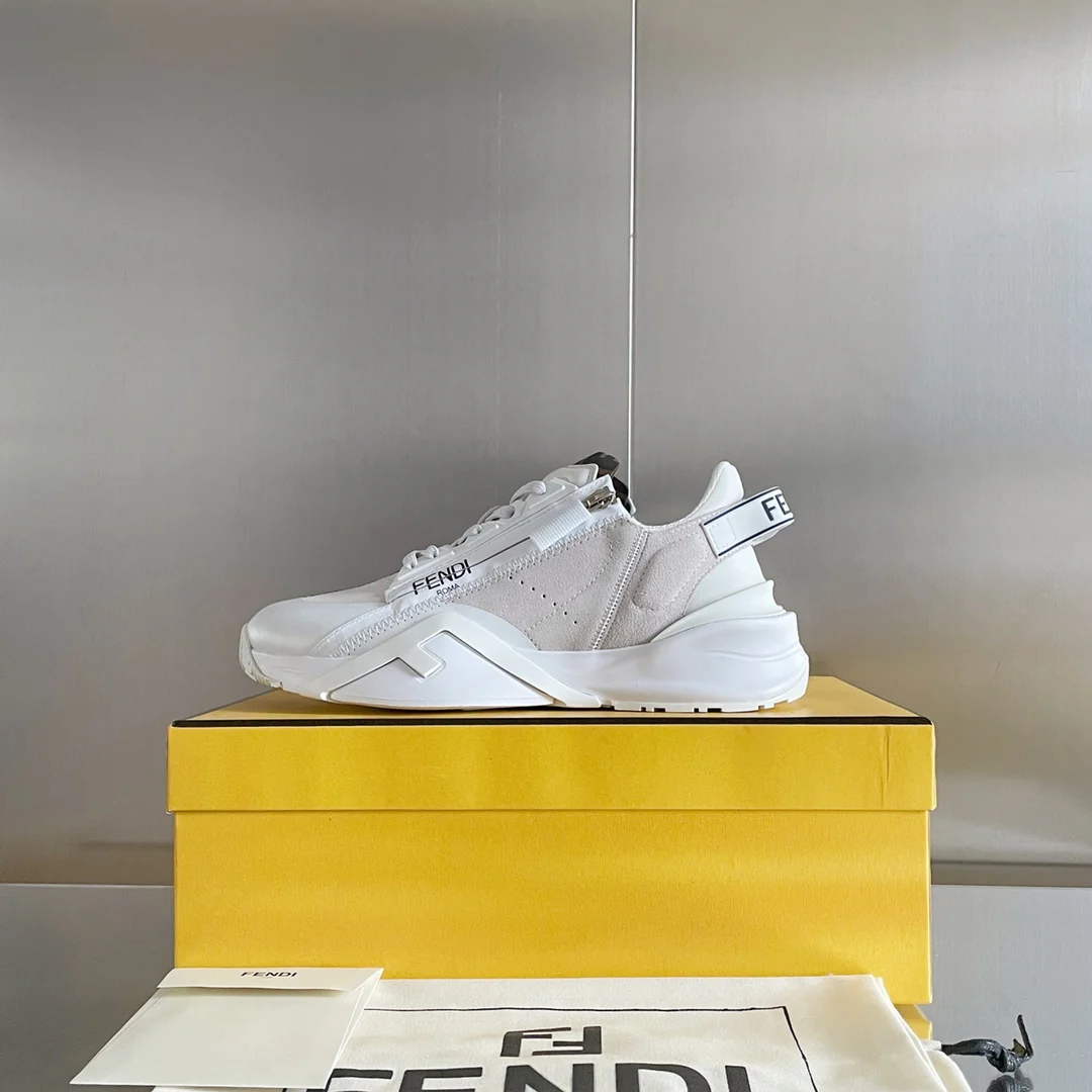 Fendi - Повседневные кроссовки - Бежевые с черным