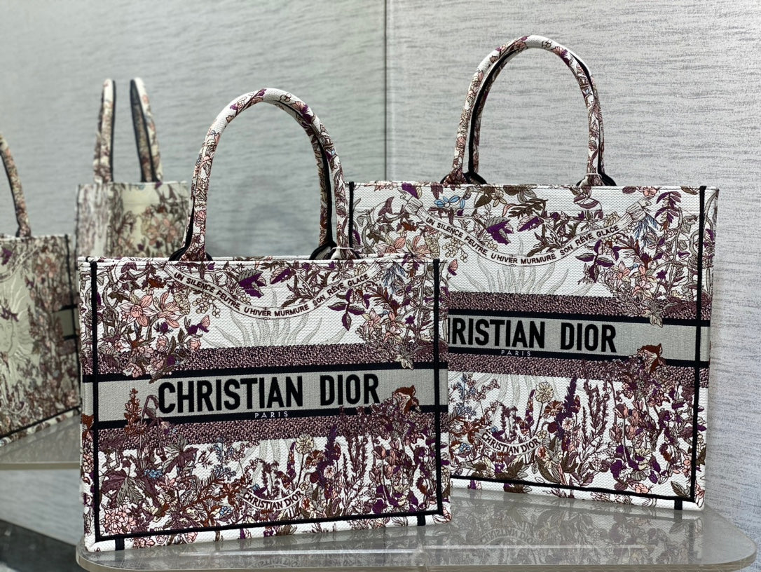 Коллекция Dior Весна/Лето 2024 - Сумка-тоут с вышивкой ?Солнце? - Бело-серая - Средний размер - 1