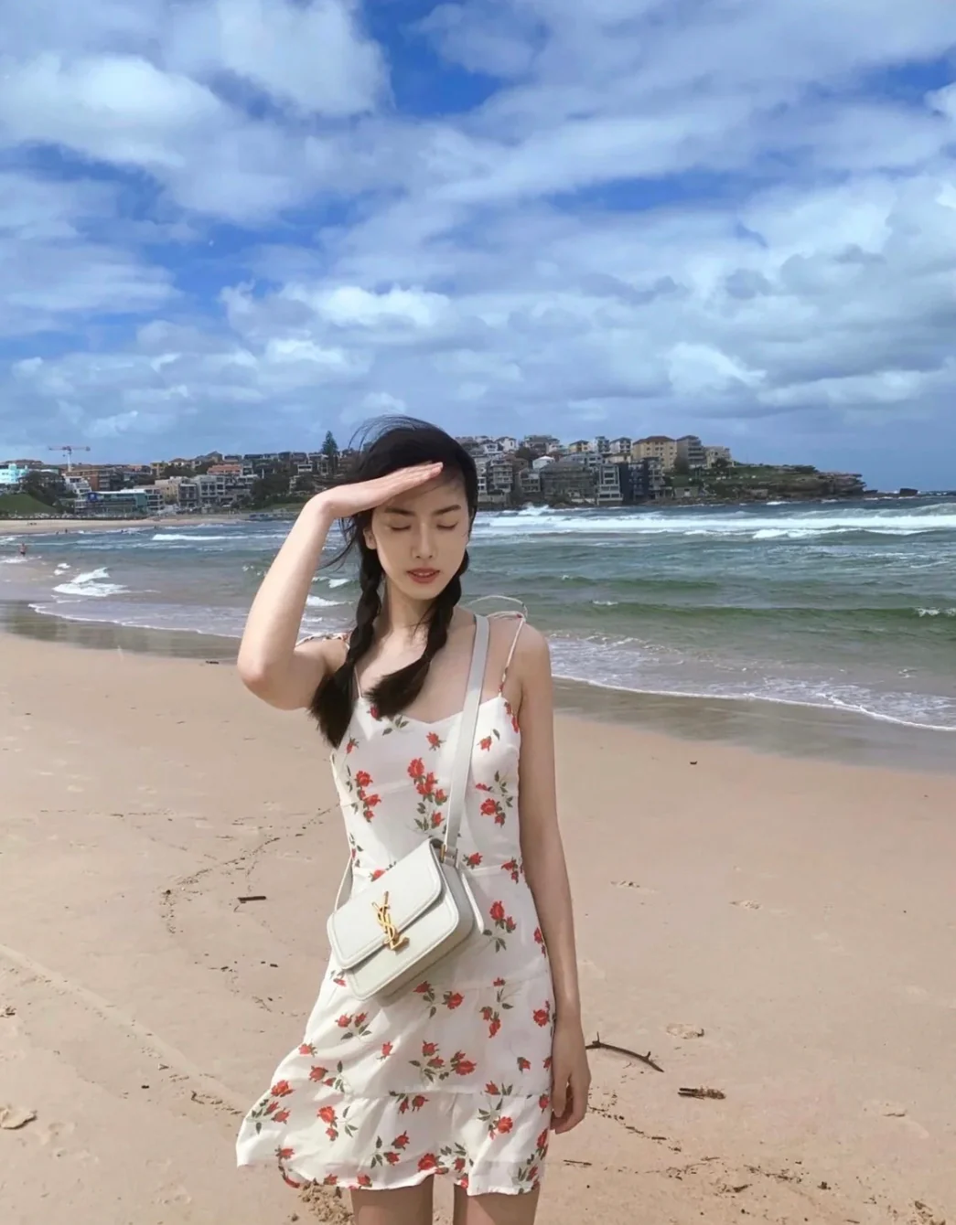 Булочка из-под тофу YSL Box Saint Laurent - Большая - Цвет: кремовый