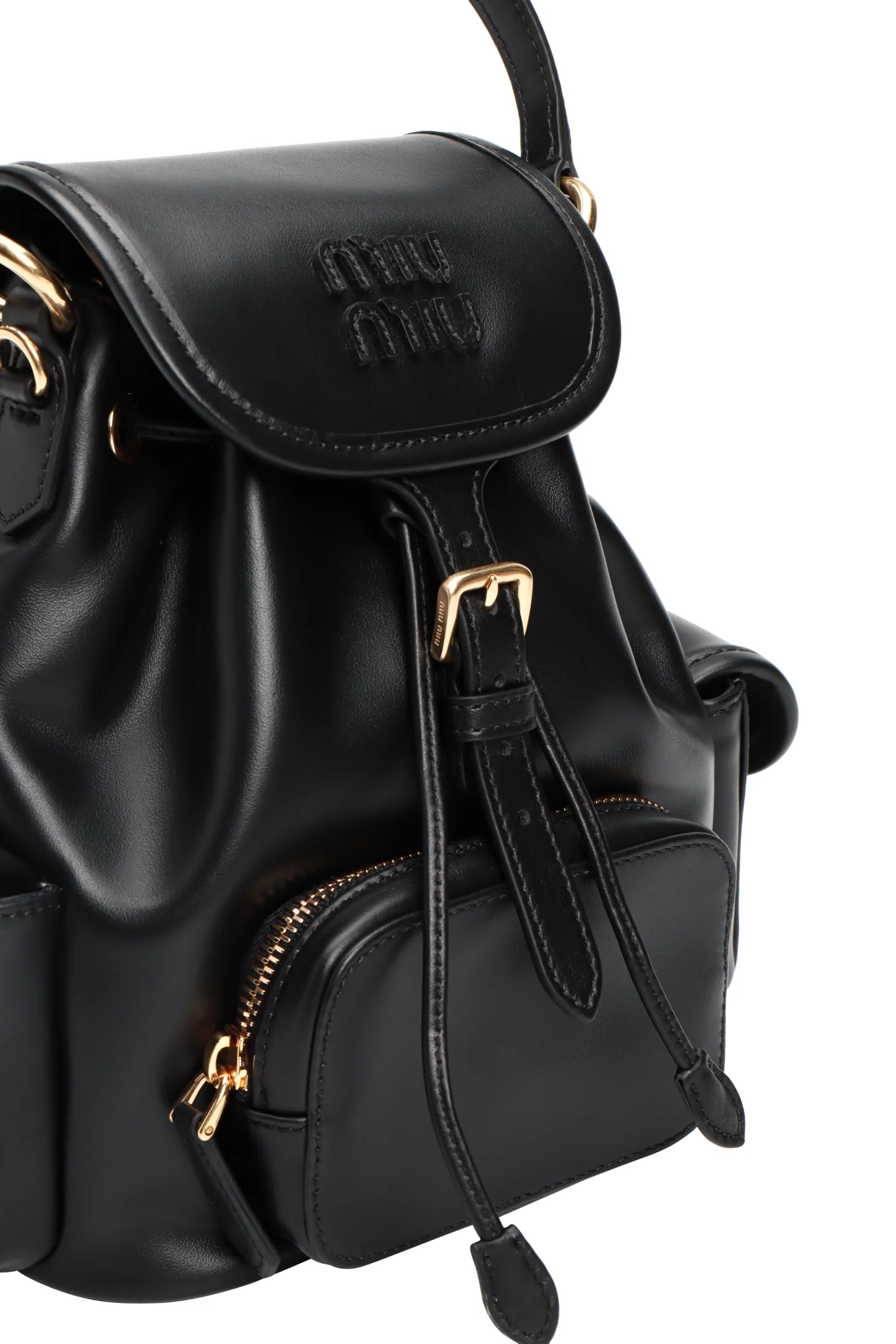 Рюкзак Miu Miu из канваса и кожи - Маленький - Черный