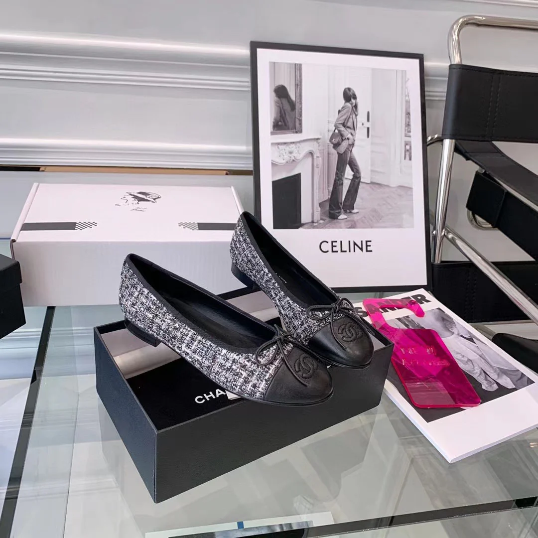 Классические балетки Chanel - черные